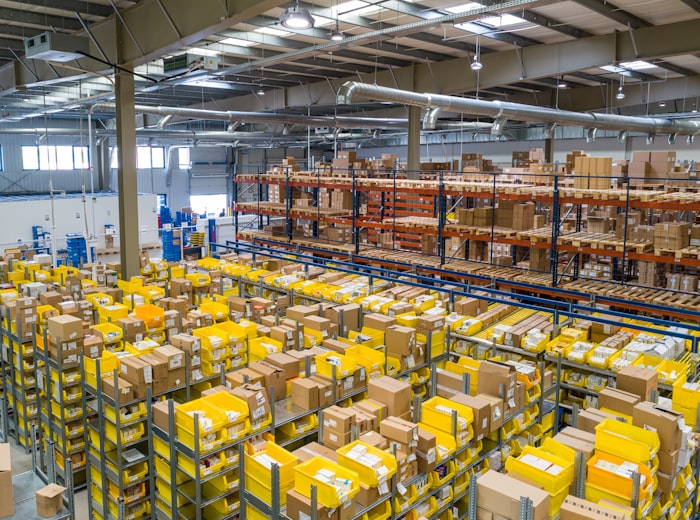 Logistics team in a warehouse distribution centre